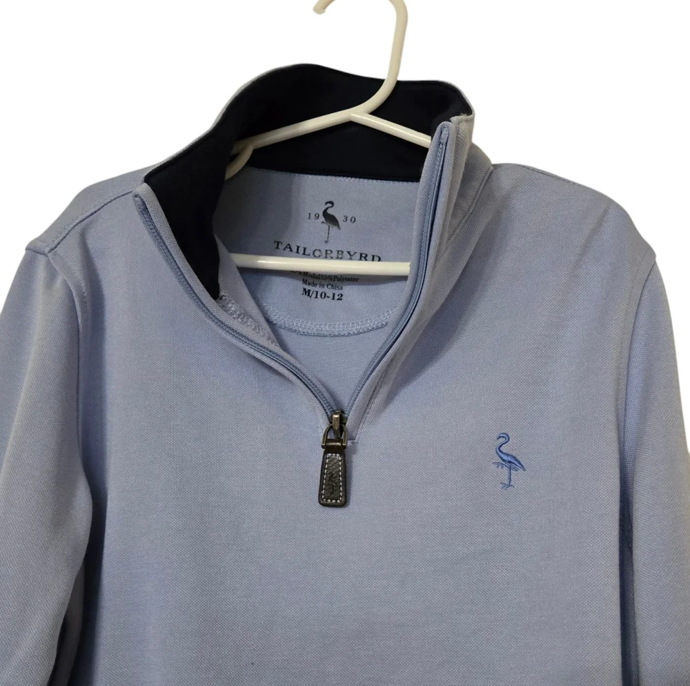 Tailorbyrd - Boy's Modal Quarter‎ Zip/Light Blue Lightweight Top